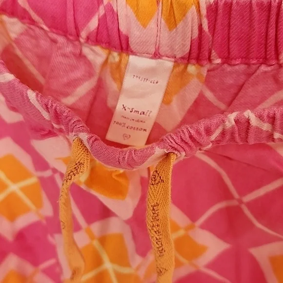 🧡🩷 VICTORIA'S SECRET Flannel Pink/Orange ARGYLE Pajama Set 🩷🧡
